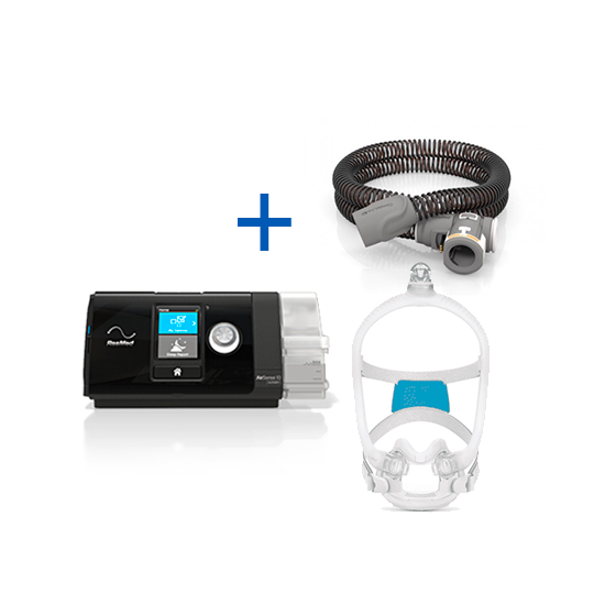 bild Auto-CPAP ResMed AirSense™ 10 Autoset + Humidificador + Tubo calentador + Mascarilla Facial ResMed AirFit™ F30i uit Tienda online de LindeHealthcare