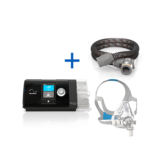 bild Auto-CPAP ResMed AirSense™ 10 Autoset + Humidificador + Tubo calentador + Mascarilla Facial ResMed AirFit™ F20 uit Tienda online de LindeHealthcare