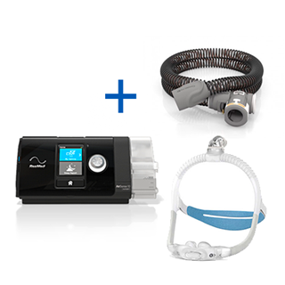 bild Auto-CPAP ResMed AirSense™ 10 Autoset + Humidificador + Tubo calentador + Mascarilla Nasal con olivas ResMed AirFit™ P30i uit Tienda online de LindeHealthcare