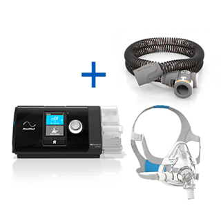 bild Auto-CPAP ResMed AirSense™ 10 Autoset + Humidificador + Tubo calentador + Mascarilla Facial ResMed AirFit™ F20 uit Tienda online de LindeHealthcare